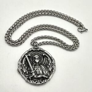 Stainless Archangel St. Michael Necklace Christian Catholic Faith Birthday Gift